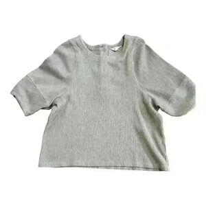 Madewell Ottoman Jacquard Button Back Top Blouse Telluride Stone Size Medium